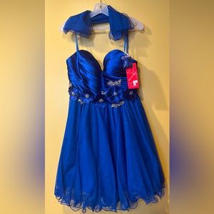 NWT Royal blue strapless Homecoming dress size M